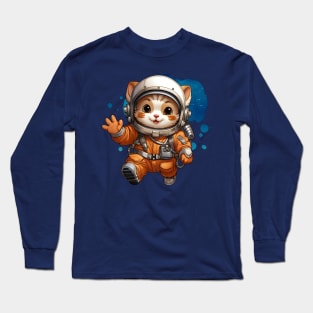 Lucky Cat In Space Long Sleeve T-Shirt